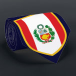 Cravate Beau drapeau du Pérou<br><div class="desc">Cravate du drapeau du Pérou. *vous pouvez changer de couleur et de texte.</div>