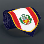 Cravate Beau drapeau du Pérou<br><div class="desc">Cravate du drapeau du Pérou. *vous pouvez changer de couleur et de texte.</div>
