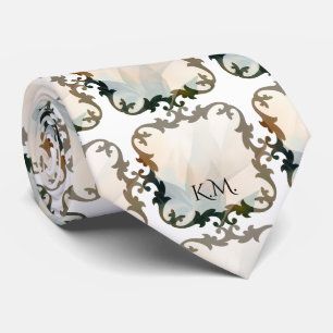 Cravate Beau monogramme chic victorien