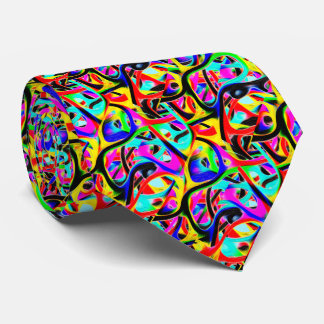 Cravate Beau Motif Abstrait multicolore coloré