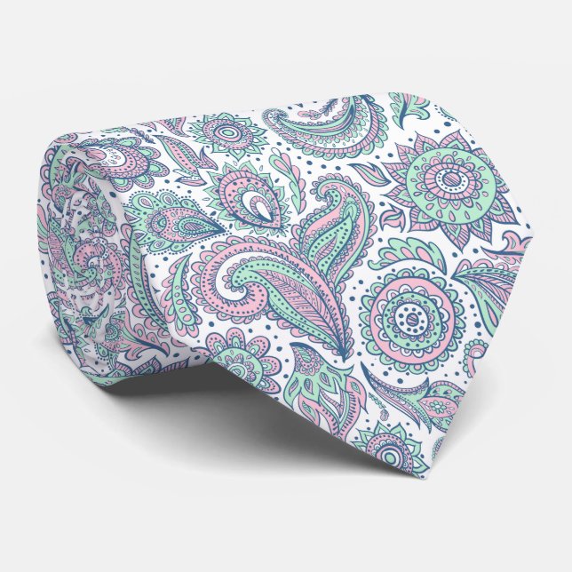 Cravate Beautiful vintage floral landscape pattern (Roulé)