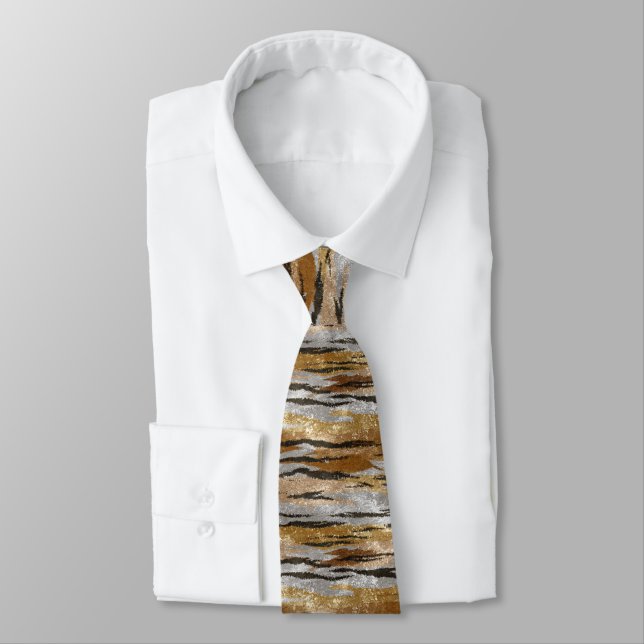 Cravate Beaux Cadeaux D'anniversaire Pour Lui Peau De Tigr (Attaché)