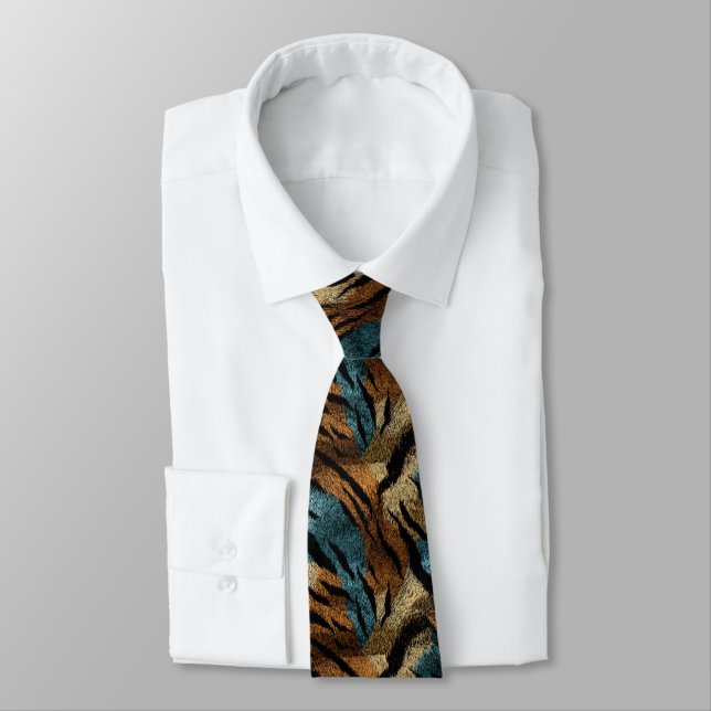 Cravate Beaux Cadeaux Pour Hommes Peau de Tigre (Attaché)