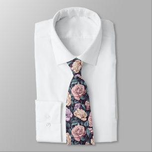 Cravate Beaux Foulards pour Hommes Fleurs de Rose