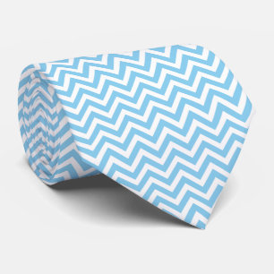 Cravate Bébé Bleu et Blanc Moyen Taille Horizontal Chevron