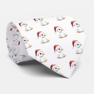 Cravate Bébé Oie Festive de Noël Avec Chapeau de Père Noël