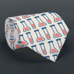 Cravate Bécher et essai Tube science Motif à thème<br><div class="desc">Une cravate avec un dessin mignon d'un tube d'essai et d'un bécher. Parfait pour les types scientifiques.</div>