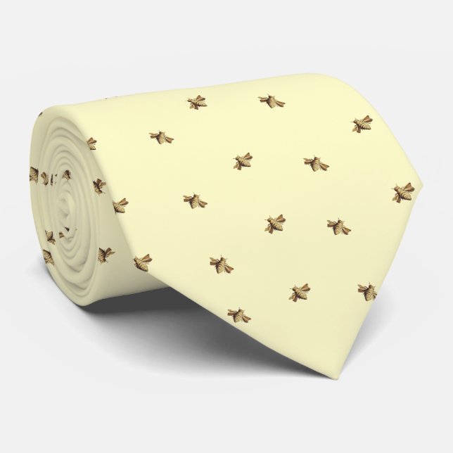 Cravate Bees - Bienen - Bee - Biene pastel (Roulé)