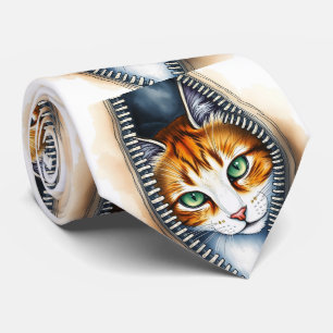 Cravate Belle Collection de chats en aquarelle tendance
