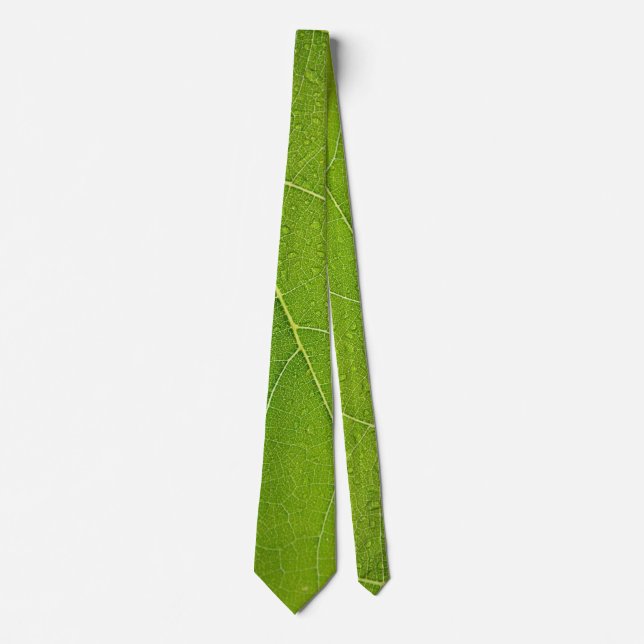 Cravate Belle feuille verte (Devant)