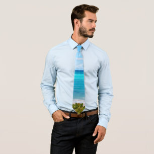 Cravate Belle mer tropicale turquoise