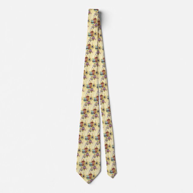 Cravate Belle Verre Colorée Ornements de Noël (Devant)