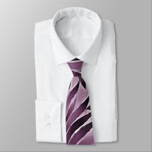 Cravate Belles feuilles en violet aubergine