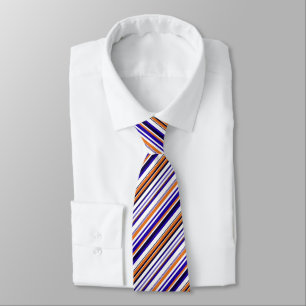 Cravate Belles rayures bleues orange