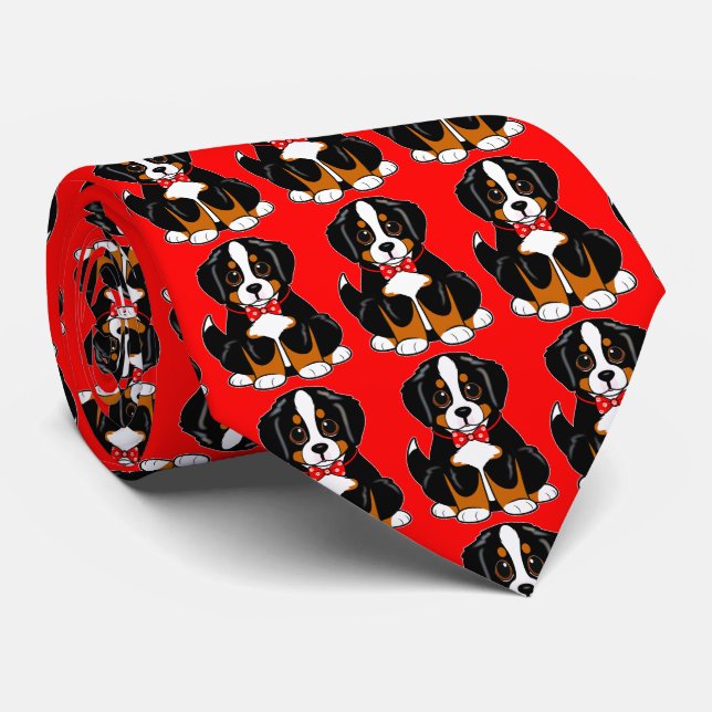 Cravate Bernese Mountain Dog in Bow Tie (Roulé)
