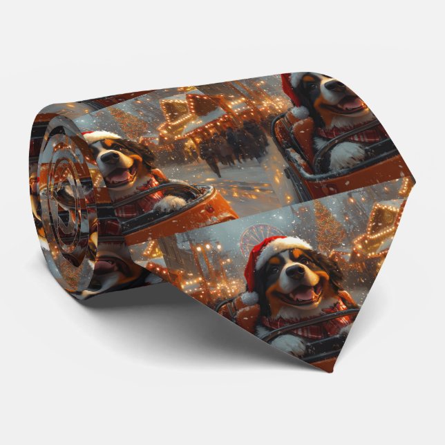 Cravate Bernois Mountain Dog Roller Dessous de verre Noël (Roulé)
