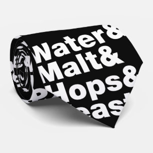 Cravate Bière = Eau & Malt & Hops & Yeast.