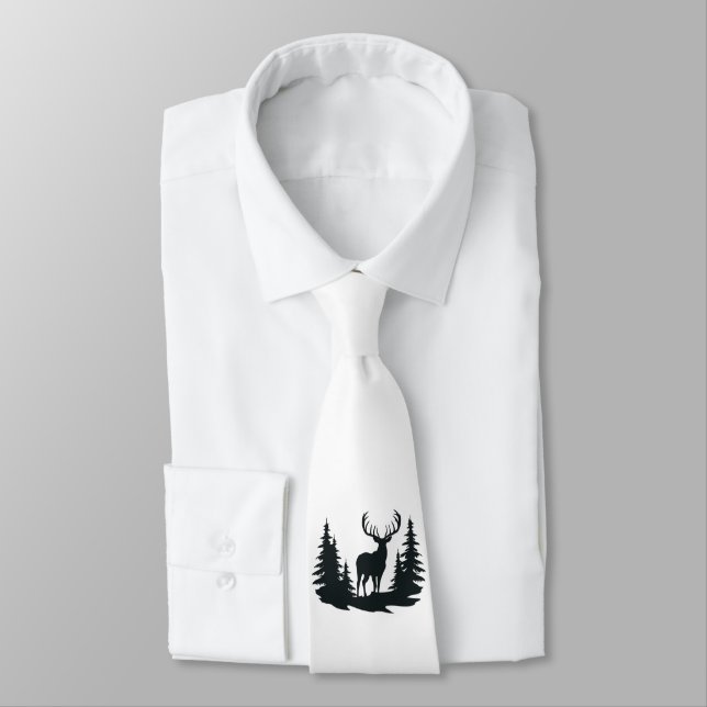 Cravate Big Buck Parmi Pine Trees Vector (Attaché)