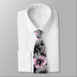 Cravate Bilatéral hawaïen de ketmie florale épique imprimé<br><div class="desc">Colorway de noir, de charbon de bois, argenté et rose. La copie vintage tropicale a inspiré par aloha les chemises des années '60 et des années '70. Les fleurs de ketmie classées par épopée créent ce motif tropical. Caractéristiques de conception ce un arrière - plan noir avec le gris de...</div>