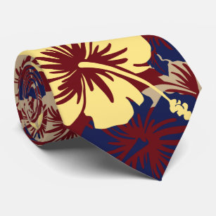 Cravate Bilatéral hawaïen de ketmie florale épique imprimé