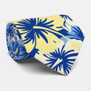 Cravate Bilatéral hawaïen de ketmie florale épique imprimé