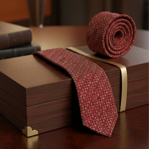 Cravate Bird Motif Vintage Maya Bourgogne Rouge