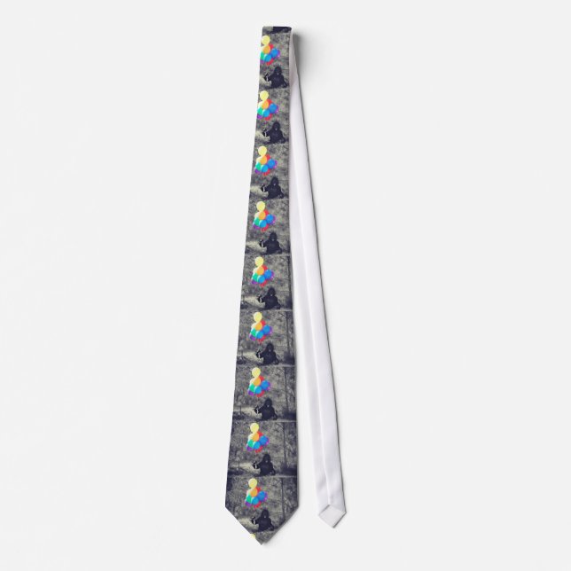 Cravate birthday balloons ape mens neck tie (Devant)