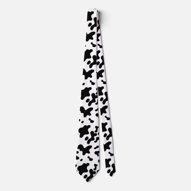 Cravate Black and White Cow Hide Pattern Tie (Devant)