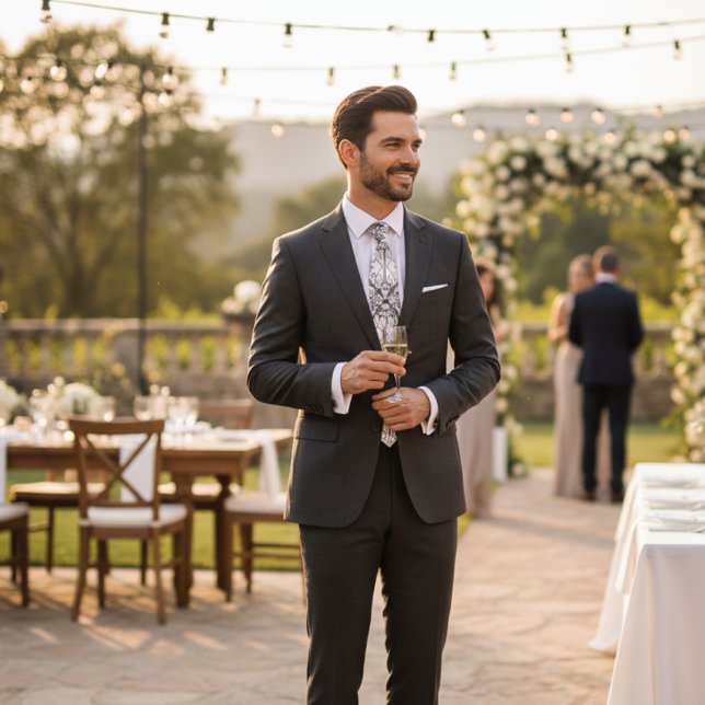 Cravate Black and White Geometric Art Deco Floral Mens (vintage geometric art deco special  occasion necktie for him )