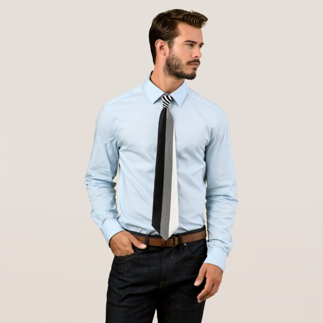 Cravate Black And White Optical Art Design, Neck Tie (En situation)