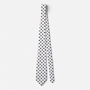 Cravate Black and white polka dots pattern neck ties