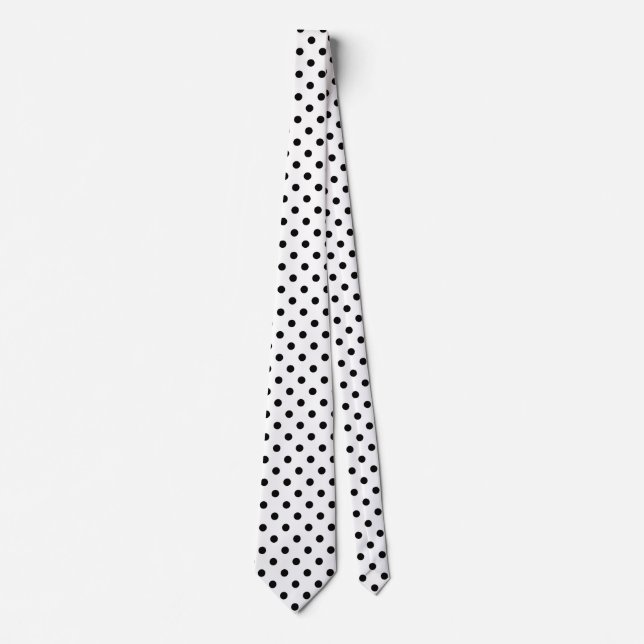 Cravate Black and white polka dots pattern neck ties (Devant)