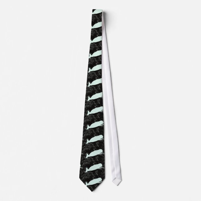Cravate black and white whale tie (Devant)