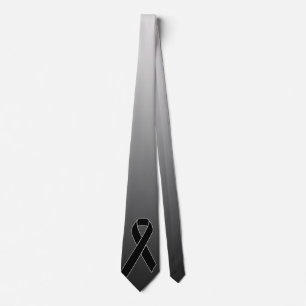 Cravate Black Awareness Ribbon + your message