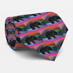 Cravate Black Bear Spirit Northern Light Coloris
