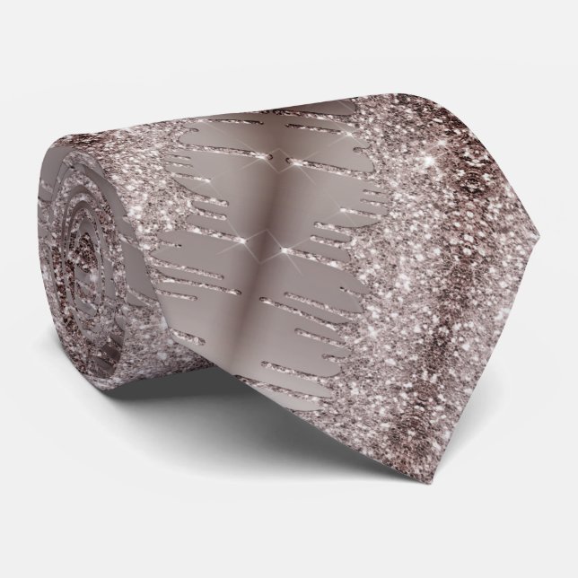 Cravate Black Gold Glitter Sparkle Drips Golden Neck Tie (Roulé)