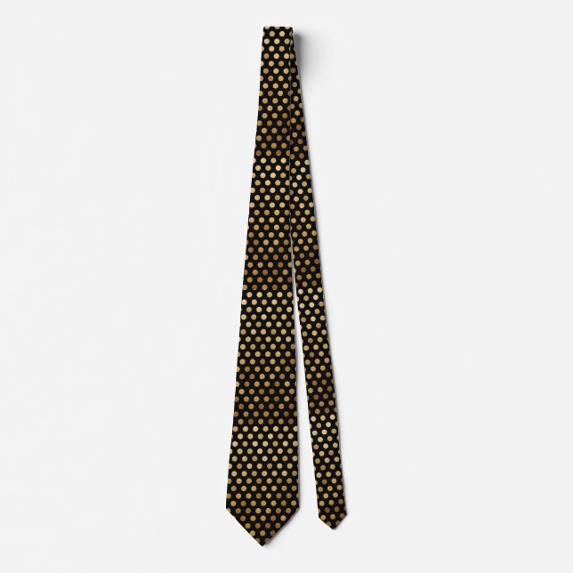 Cravate Black & Gold Polka Dot  (Devant)