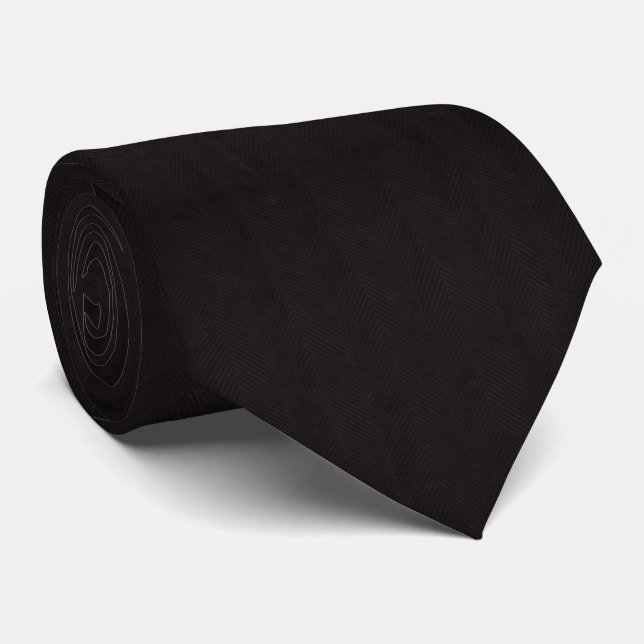 Cravate Black Herringbone Whisper Ultra-Subtil Tonal  (Roulé)