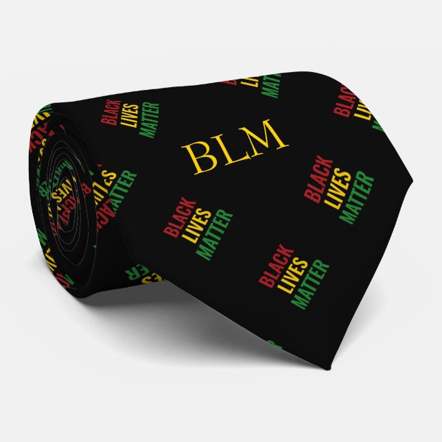 Cravate BLACK LIVES IMPORTE BHM MONOGRAM personnalisable (Roulé)