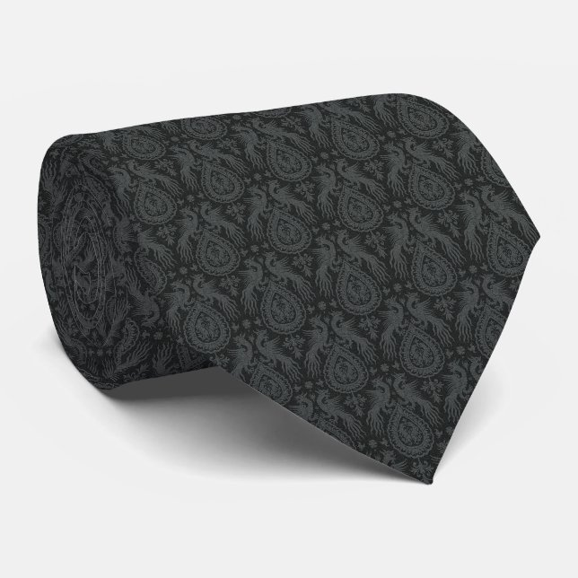 Cravate Black Medieval Dragons Neck Tie (Roulé)