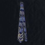 Cravate Black Navy et Gold Vintage Paisley Peacock<br><div class="desc">Marine Blue Black et or Mehndi Indian Paisley Vintage Peacock Wedding Party Cravate Pour les gars. Père de la mariée, Père de la chambre, Groomsman, Best Man et Groom. Retro Paisley Design Mariage. Cravates Mariages Paisley Inspiré vintage Mehndi Indian Paisley. Idéal également pour les thèmes Mariages Gatsby Great Gatsby Art...</div>