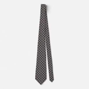 Cravate Black Pug Silhouettes on Grey Background Tie