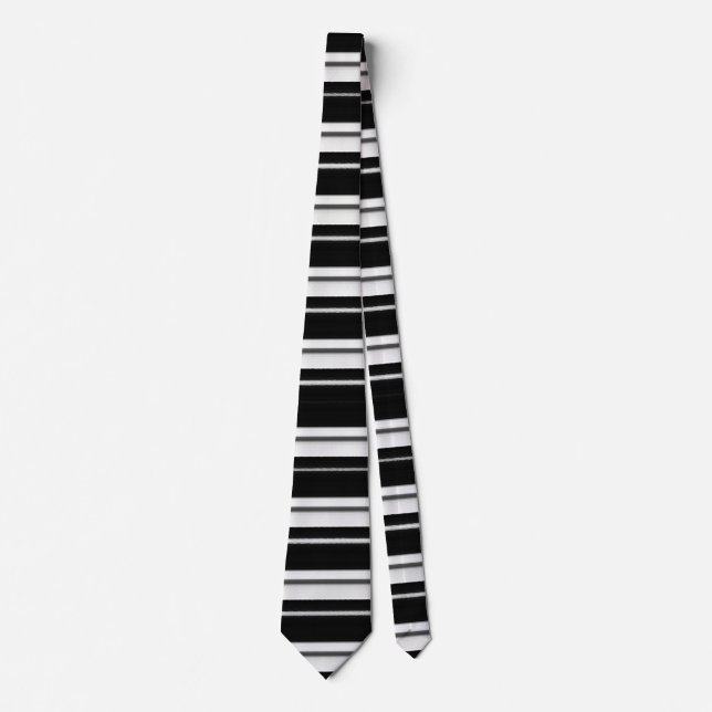 Cravate Black Stripe Tie – Bold Modern Accessory (Devant)