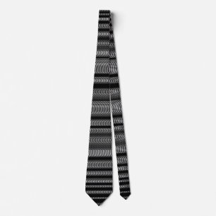 Cravate Black Wavy Lines - En blanc