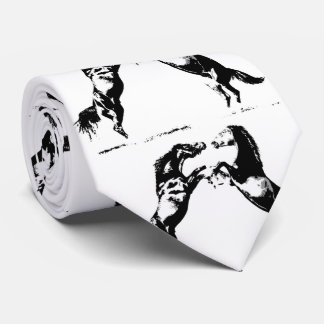 Cravate Black White Pop Art Élevant Chevaux