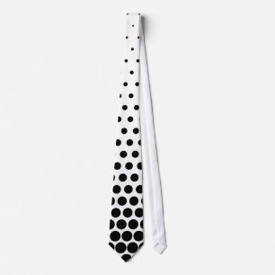 Cravate Blanc moderne de pois noir
