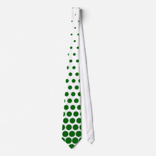 Cravate Blanc moderne de pois vert