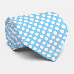 Cravate Blanc sur Bébé Bleu Grand Taille Pois