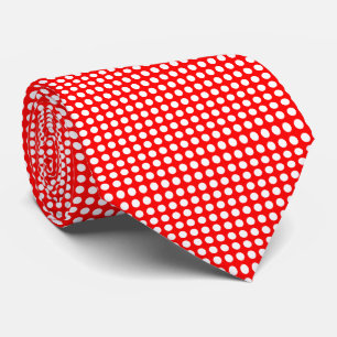 Cravate Blanc sur rouge moyen taille Pois horizontaux