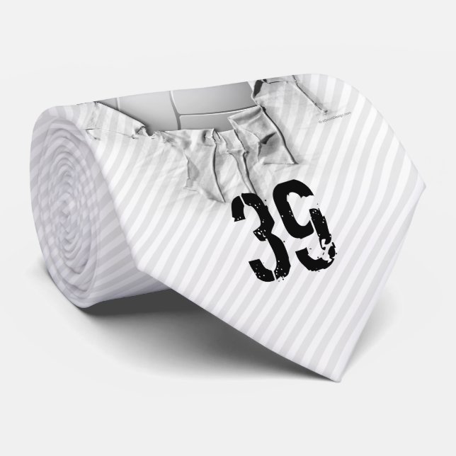 Cravate blanc Torn Volleyball (personnalisé) (Roulé)